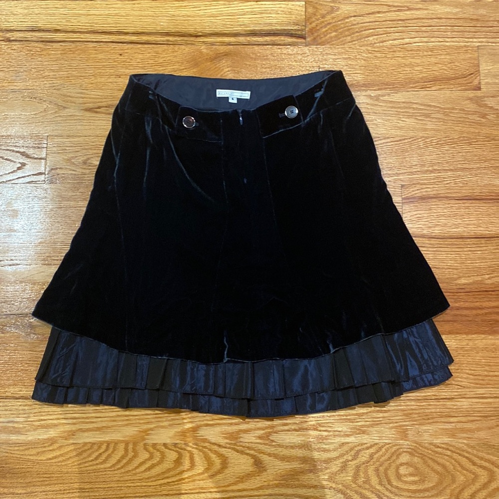Parameter velvet and ruffle skirt perfect cocktail skirt mini